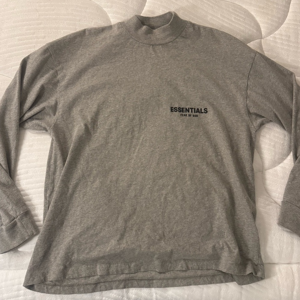 Essentials Heather Gray Mockneck Top